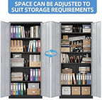 SUXXAN 71-Inch Metal Garage Storage Cabinet with Locking Doors,Black-Grey - Image 3