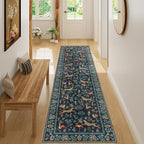 DUKINO 2x8 Washable Runner Rug, Non Slip Animal Kitchen Rugs, Navy Blue - Image 5