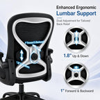 Ergonomic Home Office Chair, 4-Way Lumbar, Thick Cushion, 330LBS - Image 3