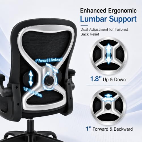 Ergonomic Home Office Chair, 4-Way Lumbar, Thick Cushion, 330LBS - Image 3