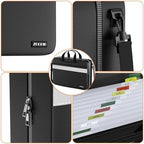 Accordion File Organizer with Lock, Fireproof Document Bag, Black - Image 5