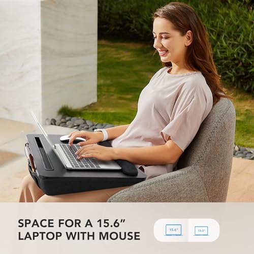 HUANUO Laptop Lap Desk with Cushion, Fit up to 17" Laptop, Black - Image 2