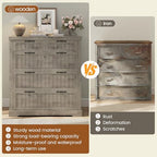 SEDETA Filing Cabinet for Home Office, Farmhouse 5 Drawers File Cabinet, Wood Office File Cabinets for Letter/Legal/A4 Size, File Cabinets with Printer Stand for Study Room, Living Room, Grey - Image 5