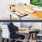Large Size Under Desk Slide out Pencil Drawer White with Adjustable Space Divider Design for Storing Pencil and Office Accessories, Underdesk Pull out Tray Organizer Mounted for Sit Stand Workstation - Image 5