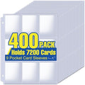 ZENOWICK 400 Pack Card Sleeves Binder Sheets, Holds 7200 Cards by Zenowick