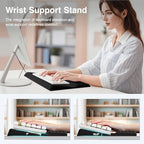 Ospelelf Keyboard Wrist Rest Stand Pad and Ergonomic Mouse Pad Set with Large Mousepad, Memory Foam Comfort, Premium Office Desk Accessories for Pain Relief, Black - Image 5
