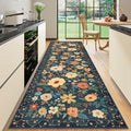 DUKINO 3x10 Runner Rug, Washable Kitchen Runner Rug Non Slip, Navy Blue by DUKINO