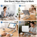 Adjustable Foldable Portable Laptop Stand for Desk Gray - Image 3