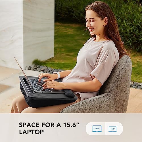HUANUO Laptop Lap Desk with Cushion, Fit up to 15.6" Laptop, Black - Image 2