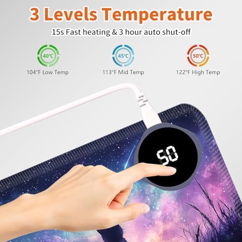 Heated Desk Pad & Mouse Pad, 3 Heat Levels, 3-Hour Auto Shut-Off - Image 5