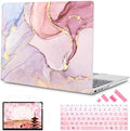 Mektron Case for 13.5" Microsoft Surface Laptop 5/4/3 with Metal Palm Rest Model 1951/1868,2019/2021/2022 Plastic Hard Shell Cover with Screen Protector + Keyboard Cover + Dust Plug,Pink Marble by Mektron