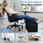 Foot Rest for Under Desk with 3 Heights, Foot Stool, Black - Image 6