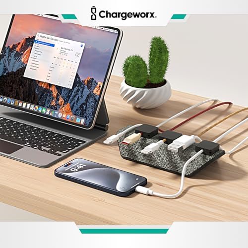 Magnetic Cable Management Organizer 4-PK, Cord Holder, 12 Clips, Desk Setup - Image 7