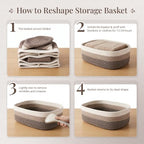 Storage Baskets for Shelves, 5 Pack, 2 Sizes Organizer Bins - Image 7