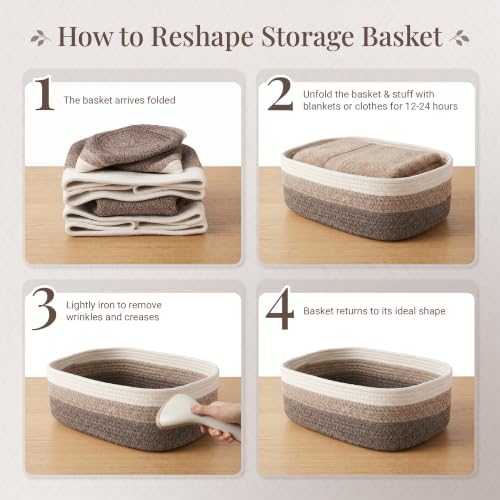 Storage Baskets for Shelves, 5 Pack, 2 Sizes Organizer Bins - Image 7