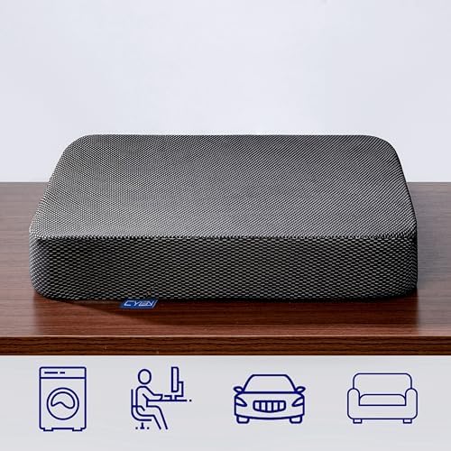 Ifoam Gel Infused Memory Foam Layer Wheelchair Cushion - Seat Cushion for Wheelchair-Office Chair, Kitchen Chair-Pressure Sore and Tailbone Pain Relief-High Dense Polyfoam Base (Black, 18×18×3 inch) - Image 5