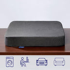 Ifoam Gel Infused Memory Foam Layer Wheelchair Cushion - Seat Cushion for Wheelchair-Office Chair, Kitchen Chair-Pressure Sore and Tailbone Pain Relief-High Dense Polyfoam Base (Black, 16×16×3 inch) - Image 5