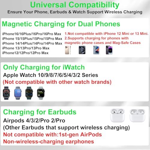 Dual Phone Foldable Wireless Charging Station for Apple, Couple&Family Use - Image 3