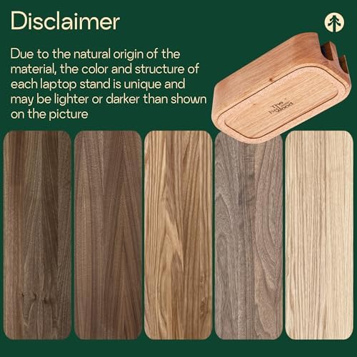 Laptop Stand Vertical Laptop Holder for Desk - All MacBook Vertical Stand up to 0.7'' Thick - Handmade MacBook Holder of Natural Wood (Single Oak) - Image 6