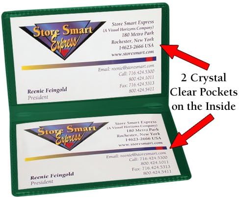 STORE SMART - Green Folding Business Card Holders - 10 Pack - Polypropylene Plastic (RPP2915G-10) - Image 5