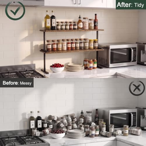 Golener Countertop Shelf, Kitchen Counter Organizer, Adjustable, Stackable - Image 5