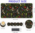 Mouse Pad,Large Pink Desk Mat, 4in1 XXL Mousepad + Keyboard Wrist Rest+Mouse Wrist Rest+Coaster Set with Ergonomic Desk Pad for Home Office Table Computer-Cute Flowers - Image 2