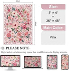 DUKINO 3x4 Area Rug, Floral Washable Rug for Kitchen Non Slip, Pink - Image 2