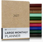 Gallery Leather Large Monthly Planner 2026-2027 Floral Latte by GalleryLeather