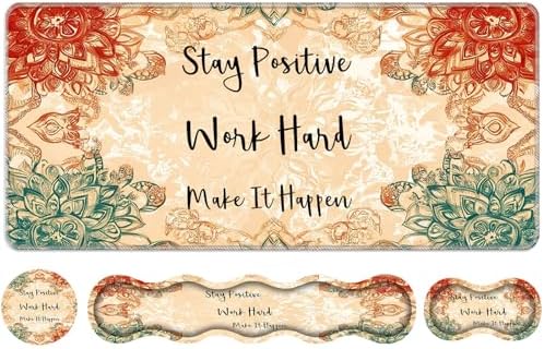 Keyboard Wrist Rest Set,Memory Foam Wrist Support Mouse Pad,31.5"x11.8" Desk Mat for Comfortable Typing & Pain Relief,Non-Slip Base for Office & Home Use - Inspirational Quotes by Unknown