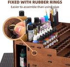 OPHIR Wooden Paint Organizer 98 Holes Rack for Miniature Paints & Brushes - Image 5