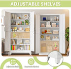 White Kitchen Pantry Cabinets,79 Metal Lockable Storage for Office - Image 4