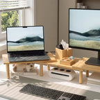 Bamboo Monitor Riser, 3-in-1 Modular Computer Monitor Stand - Image 3