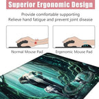 Large Keyboard Mouse Pad Set, Extended Mouse Pad+Keyboard Wrist Rest Support, Memory Foam Ergonomic Easy Typing, 4Pcs (31.5×11.8 in) Desk Pad Set for Office Home,Elephant Baby and Mom - Image 5
