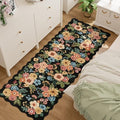 DUKINO 2.6x8 Runner Rug, Floral Washable Kitchen Rugs Non Slip, Black by DUKINO