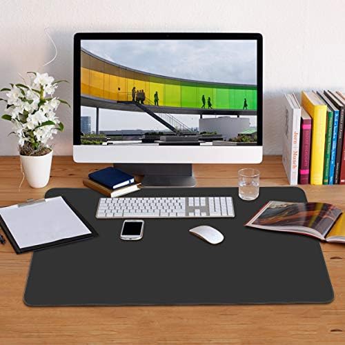 Desk Mat, Waterproof Desk Pad Protector, Eco-Friendly Natural Cork & Leather Double-Sided Office Desk Mat Mouse Pad, Smooth Surface Soft Desk Writing Mat for Office Home Work Game (Black, 47x24Inch) - Image 6