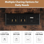 DreamDashio Desk Hutch with Outlets & LED, Desktop Bookshelf with Drawer - Image 4
