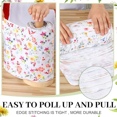 60 Pack Reusable Kitchen Cloths Cotton Towel, Wildflowers - Image 4