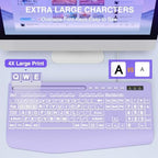 SABLUTE Wired Large Print Backlit Computer Keyboard with Wrist Rest(Purple) - Image 2