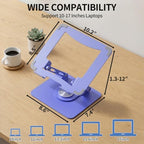 SOUNDANCE 360 Rotating Laptop Stand, Adjustable Riser,10-17", Purple - Image 6