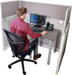 OBEX Acoustical Cubicle Privacy Screen Extender Desk Panel & Office Divider, Add Separation & Block Noise, 24" x 48", Overcast by OBEX