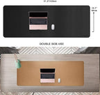 MAIDERN 51.2”x 19.6” Cork & Leather Desk Pad, Large Desk Mat (Black) - Image 2