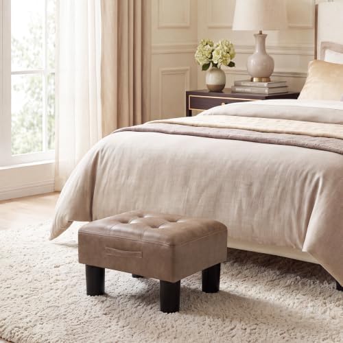 Joveco Small Ottoman Foot Stool,15" Square Upholstered Foot Rest with Legs - Image 7