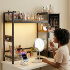 DreamDashio Desk Hutch with Outlets & LED, Desktop Bookshelf with Drawer - Image 6