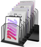 Sinboun Inclined Desk File Organizer Folder Holder with 8-Section, Black by Sinboun