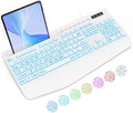 SABLUTE Wired Large Print Backlit Computer Keyboard with Wrist Rest (White) by SABLUTE
