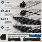 Magnetic Cable Zip Tie Mounts, 70 Pcs Magnet Bases with 300 Pcs Cable Ties, Multipurpose Wire Management Organizer for Desk PC Home Office, Adhesive-Free Cable Clips Holder - Image 3