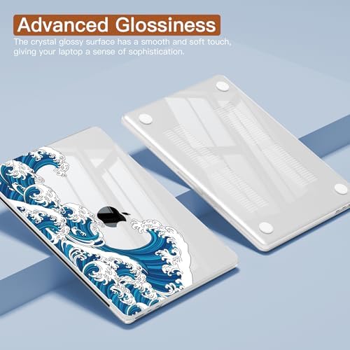 CISSOOK Case for MacBook Air 15 inch 2023 2024 2025 2026 M2-M5 Great Wave - Image 3