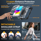 Case for iPad (A16) 11th/10th Generation 11/10.9 Inch 2025/2022, Ubearkk for iPad a16 case with Screen Protector, 360 Degree Rotating Stand Shoulder Strap Pencil Holder,Black Clear - Image 3