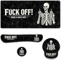 Funny Skeleton Desk Mat Set Gothic Sarcastic Skull Halloween Mouse Pad with Wrist Rest 4in1 Desk Mat for Desktop Ergonomic Keyboard Wrist Support Anti-Slip Computer Mouse Pad Home Office Gaming by Unknown
