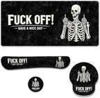 Funny Skeleton Desk Mat Set Gothic Sarcastic Skull Halloween Mouse Pad with Wrist Rest 4in1 Desk Mat for Desktop Ergonomic Keyboard Wrist Support Anti-Slip Computer Mouse Pad Home Office Gaming by Unknown